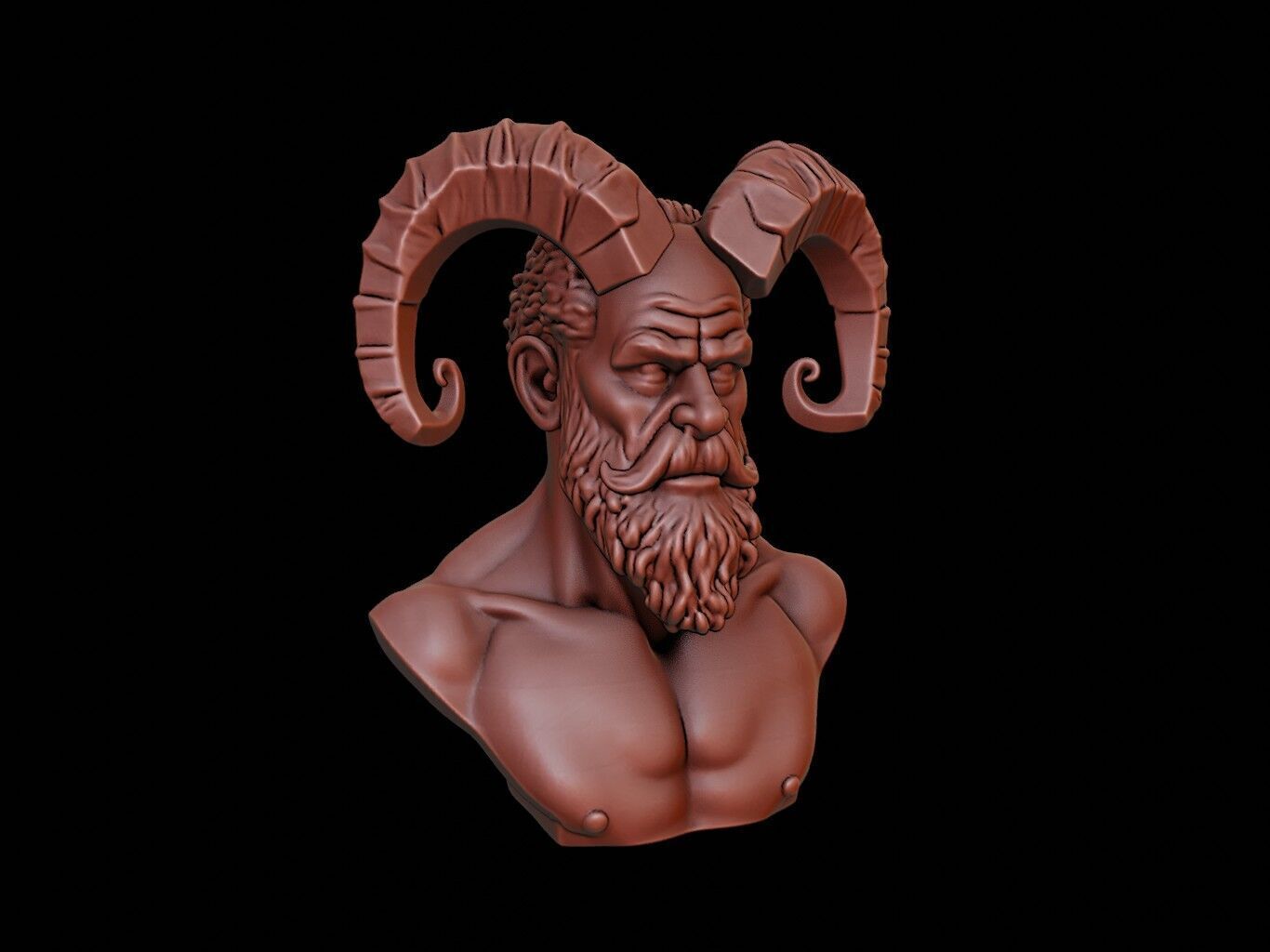 Hades Bust 3D print model_1