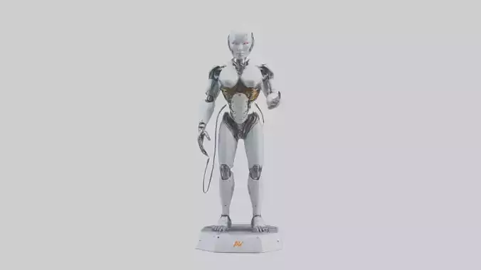 Digital Cyborg statue model