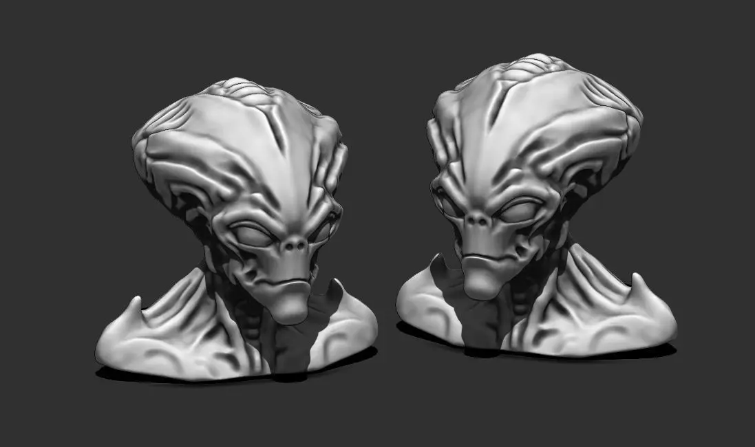 Alien Bust 3 - Realistic 3D Printable STL File 3D print model