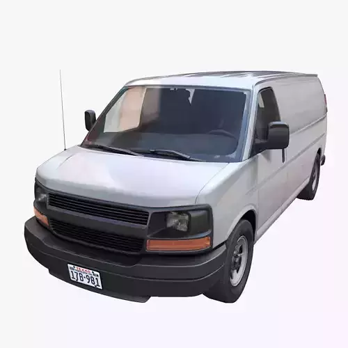 Modern industrial van Low-poly 3D model