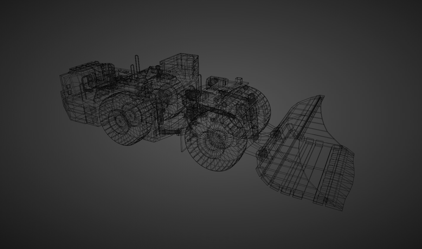 Underground Mining Loader Heavy Vehicle Low-poly 3D model_12