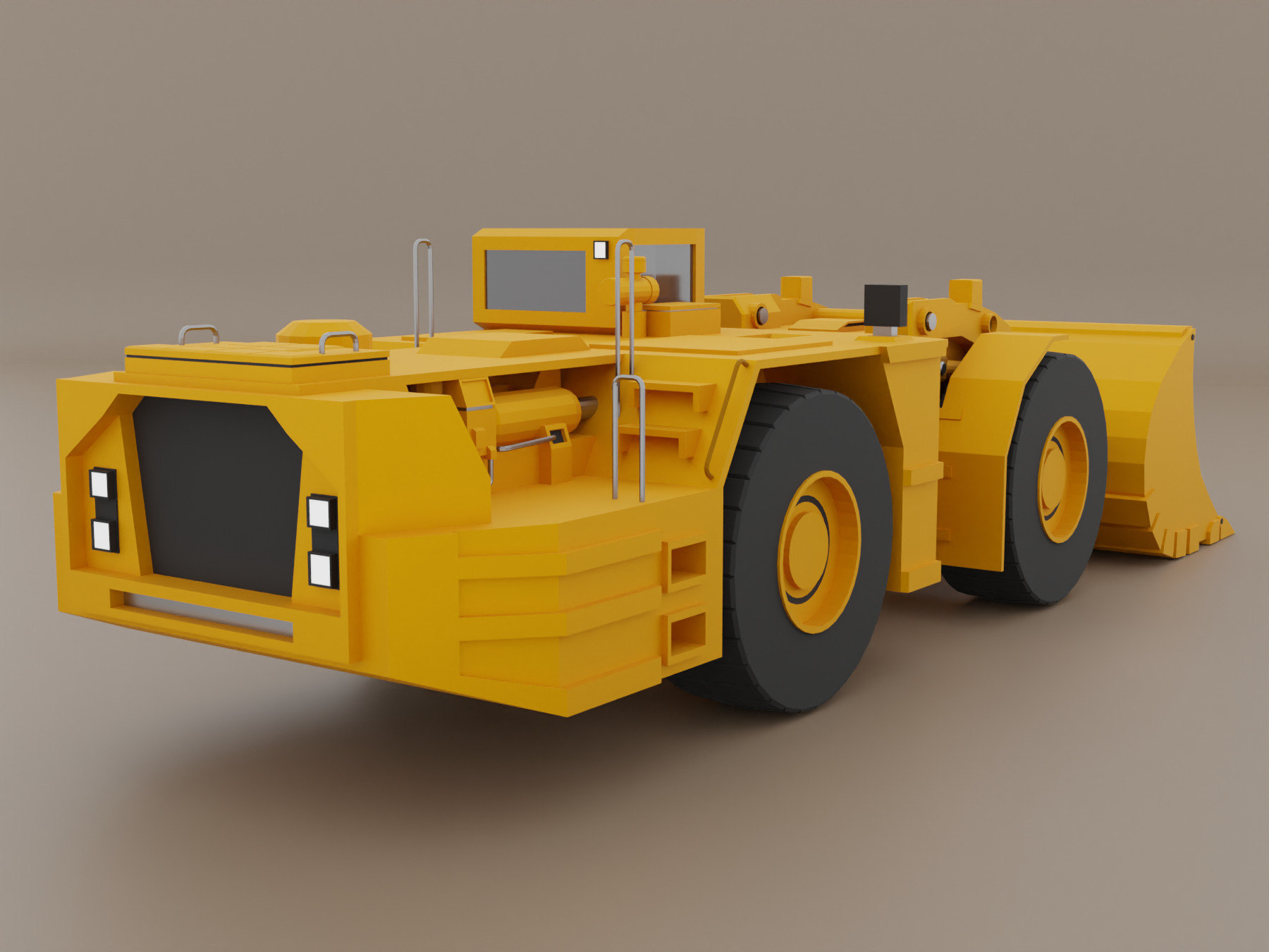 Underground Mining Loader Heavy Vehicle Low-poly 3D model_3