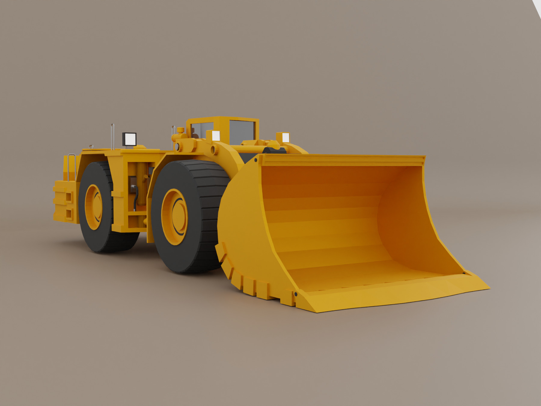 Underground Mining Loader Heavy Vehicle Low-poly 3D model_1