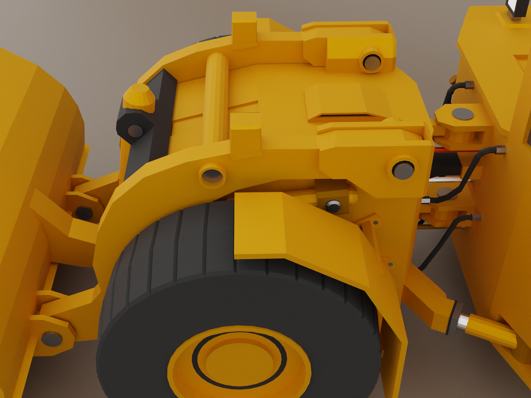 Underground Mining Loader Heavy Vehicle Low-poly 3D model_7