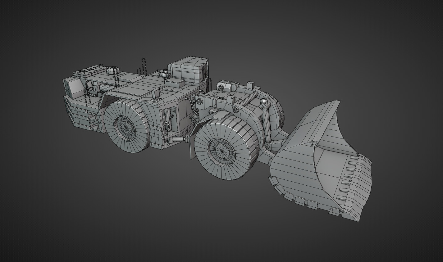 Underground Mining Loader Heavy Vehicle Low-poly 3D model_11