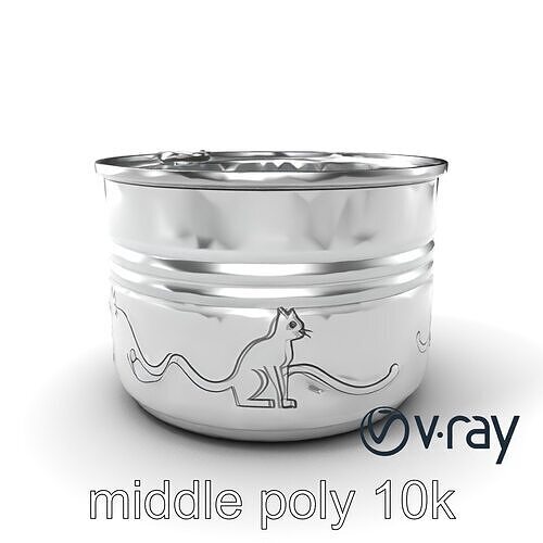 Elegant Cat Food Tin Can Designs model pack Low-poly 3D model