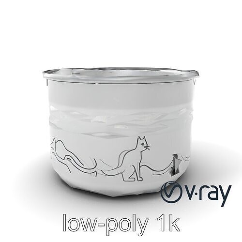 Elegant Cat Food Tin Can Designs model pack Low-poly 3D model 5