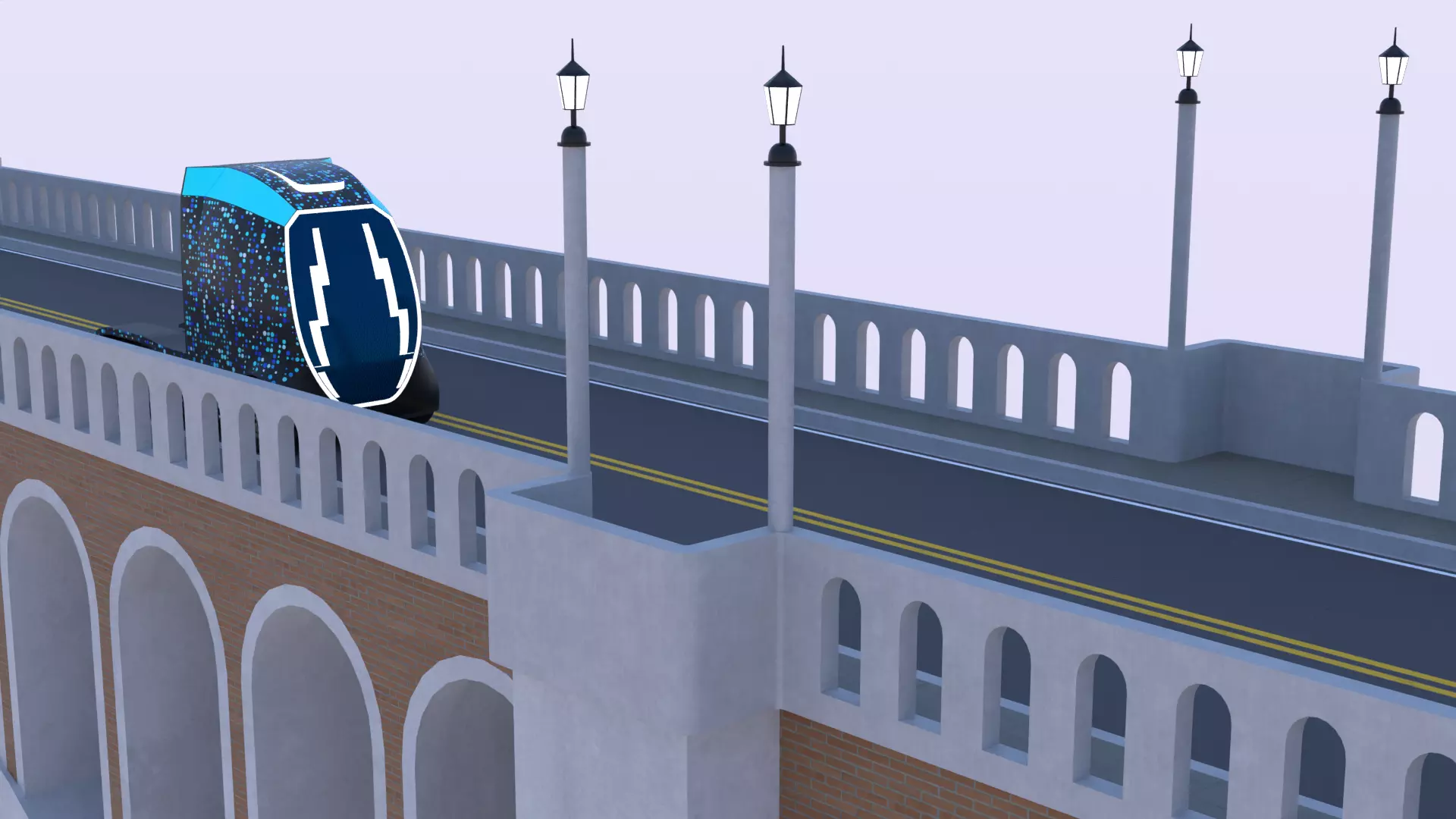 Viaduct with future truck PBR 3D model