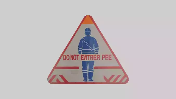 Do Not Enter Without PPE Warning Sign model Low-poly 3D model
