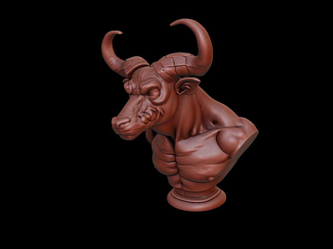 Minotaur Bust 3D print model_2