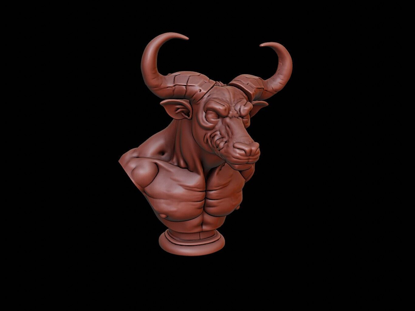 Minotaur Bust 3D print model_1