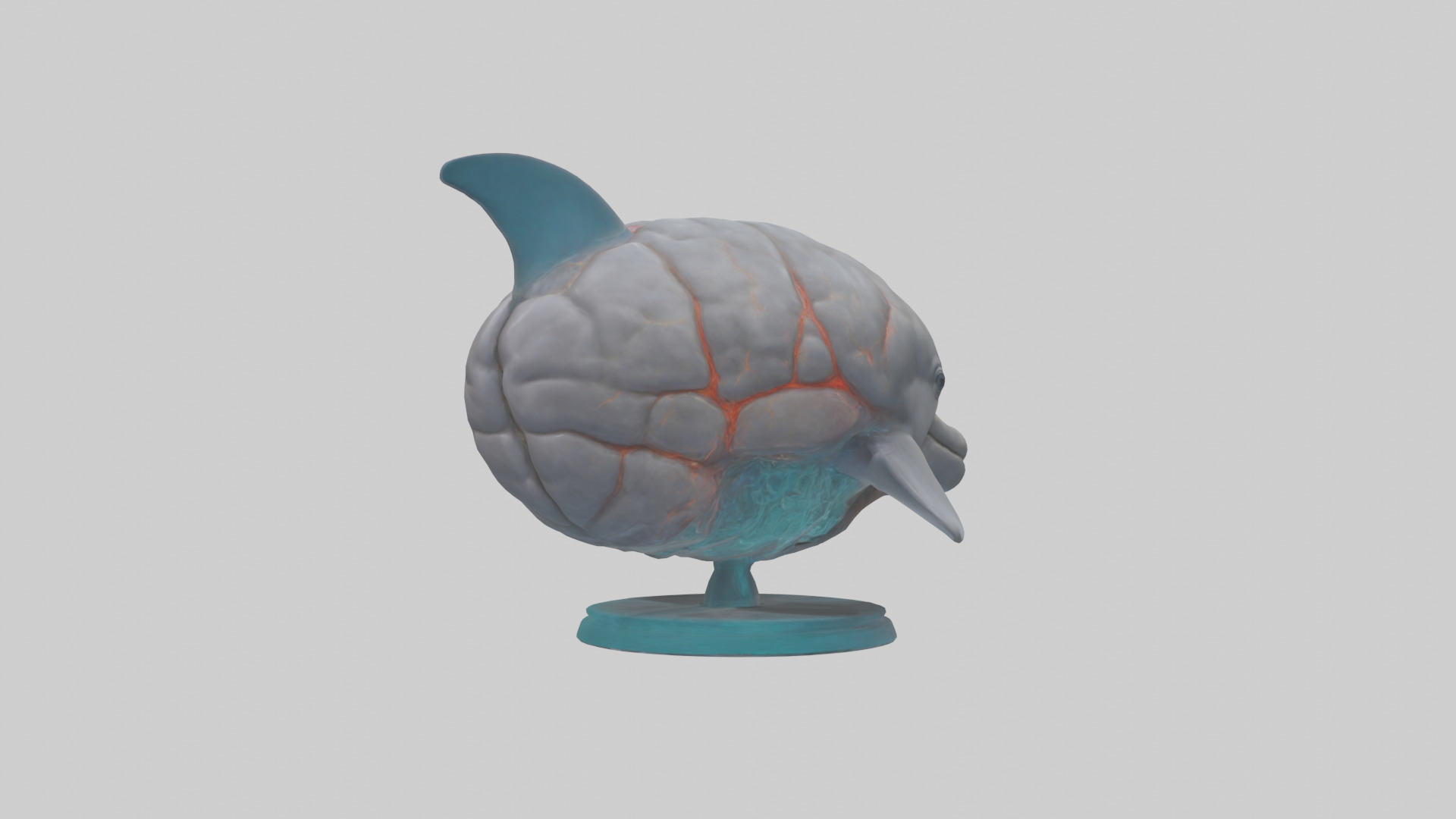Dolphin Brain Low-poly 3D model_3