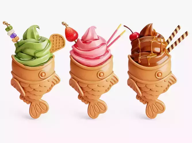 Taiyaki Fish Ice Creams Collection Taiyaki Fish Ice Creams Collection