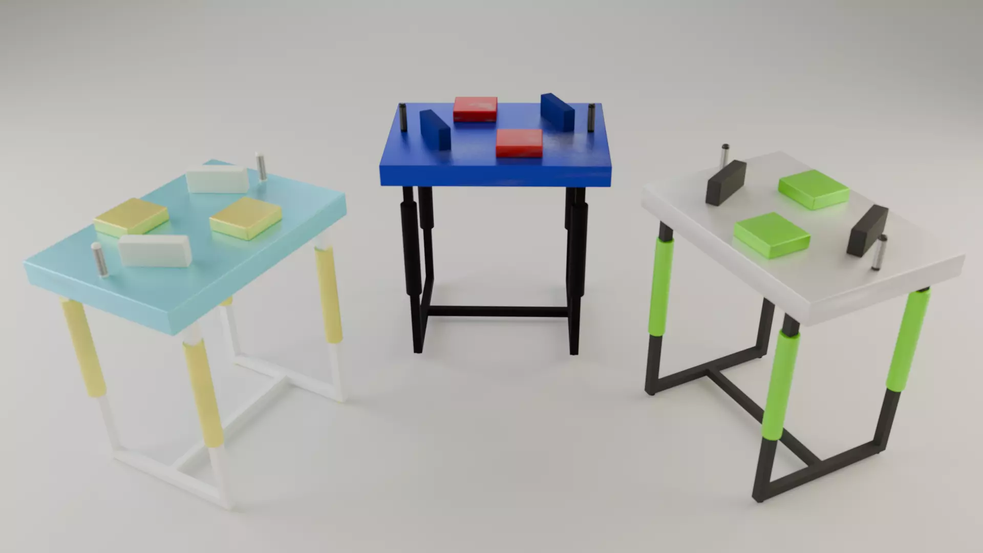 Arm Wrestling Table 3D Model Bundle Gym Equipment 3D model_0