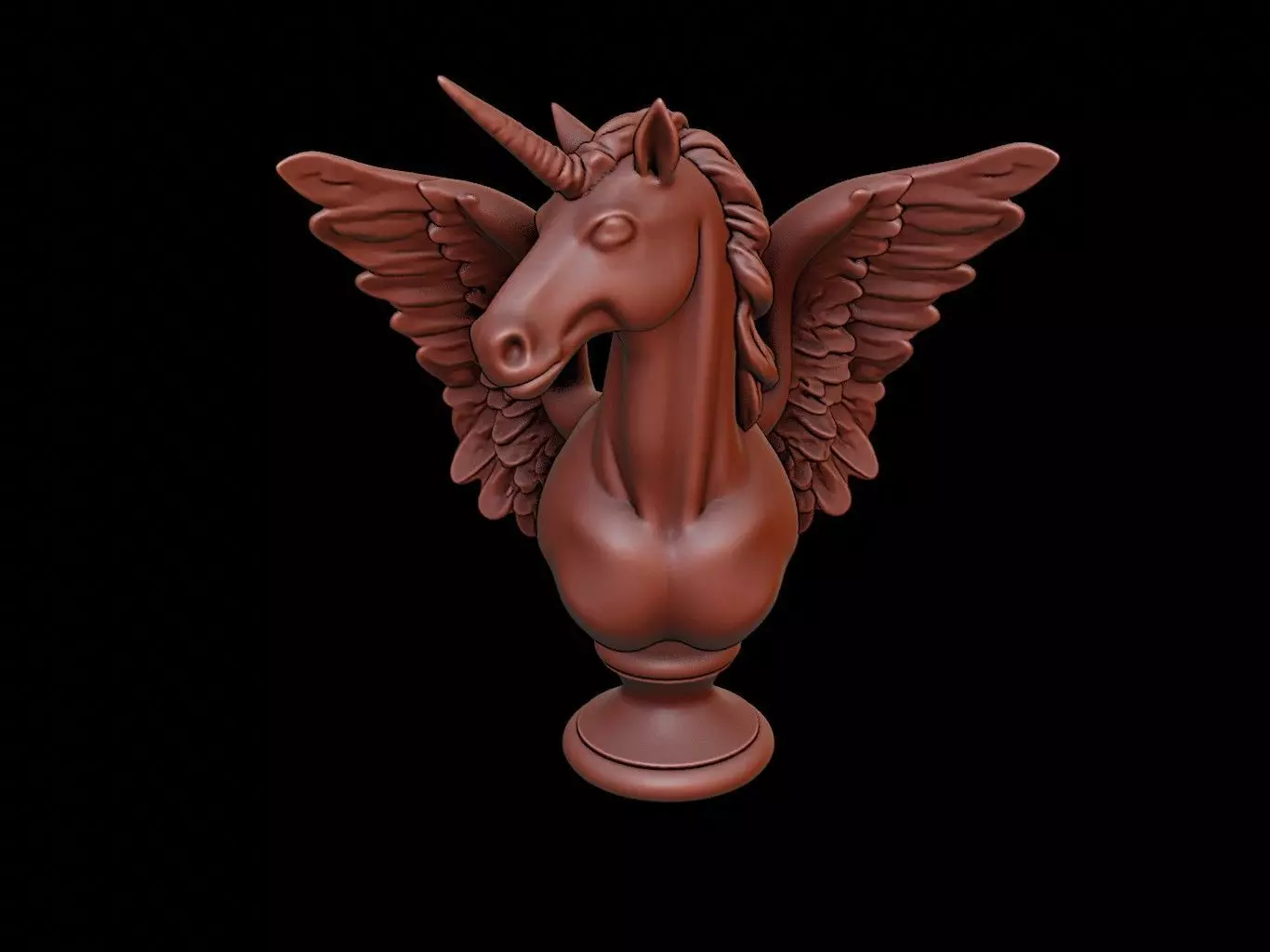 Pegasus Bust 3D print model_0