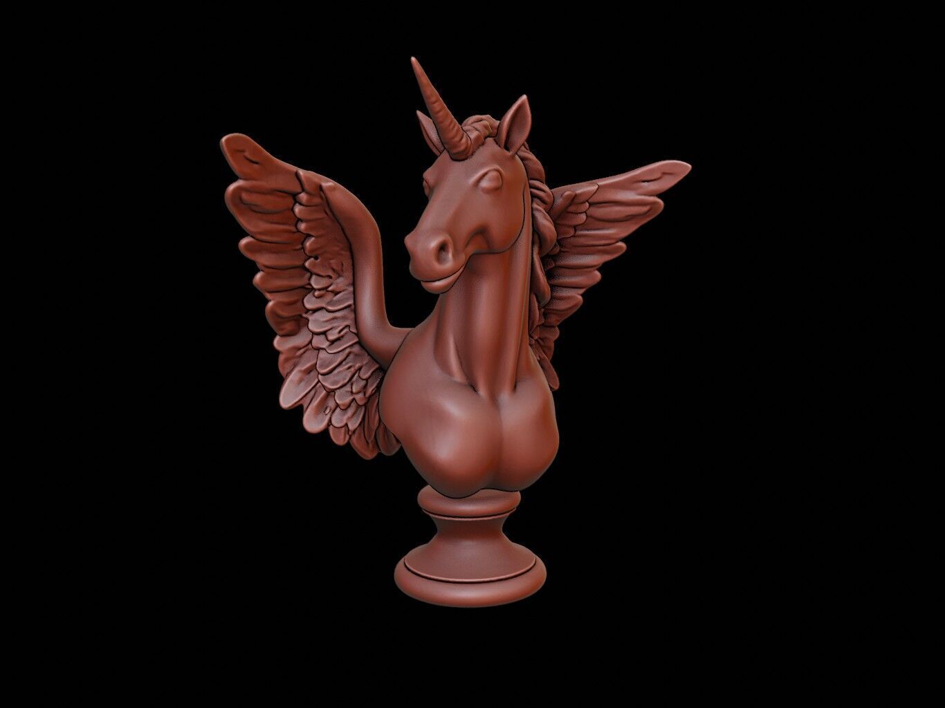 Pegasus Bust 3D print model_1