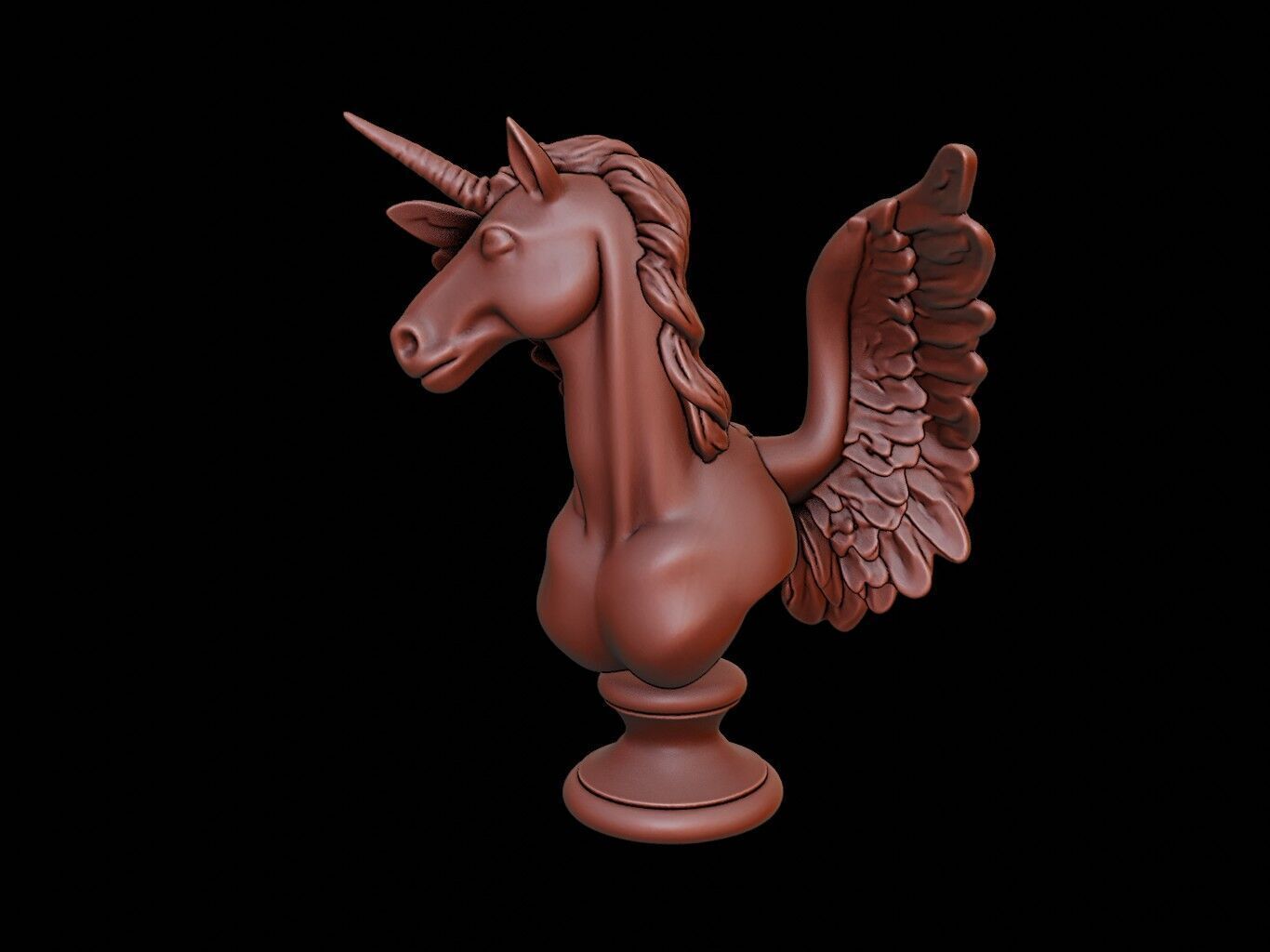 Pegasus Bust 3D print model_2