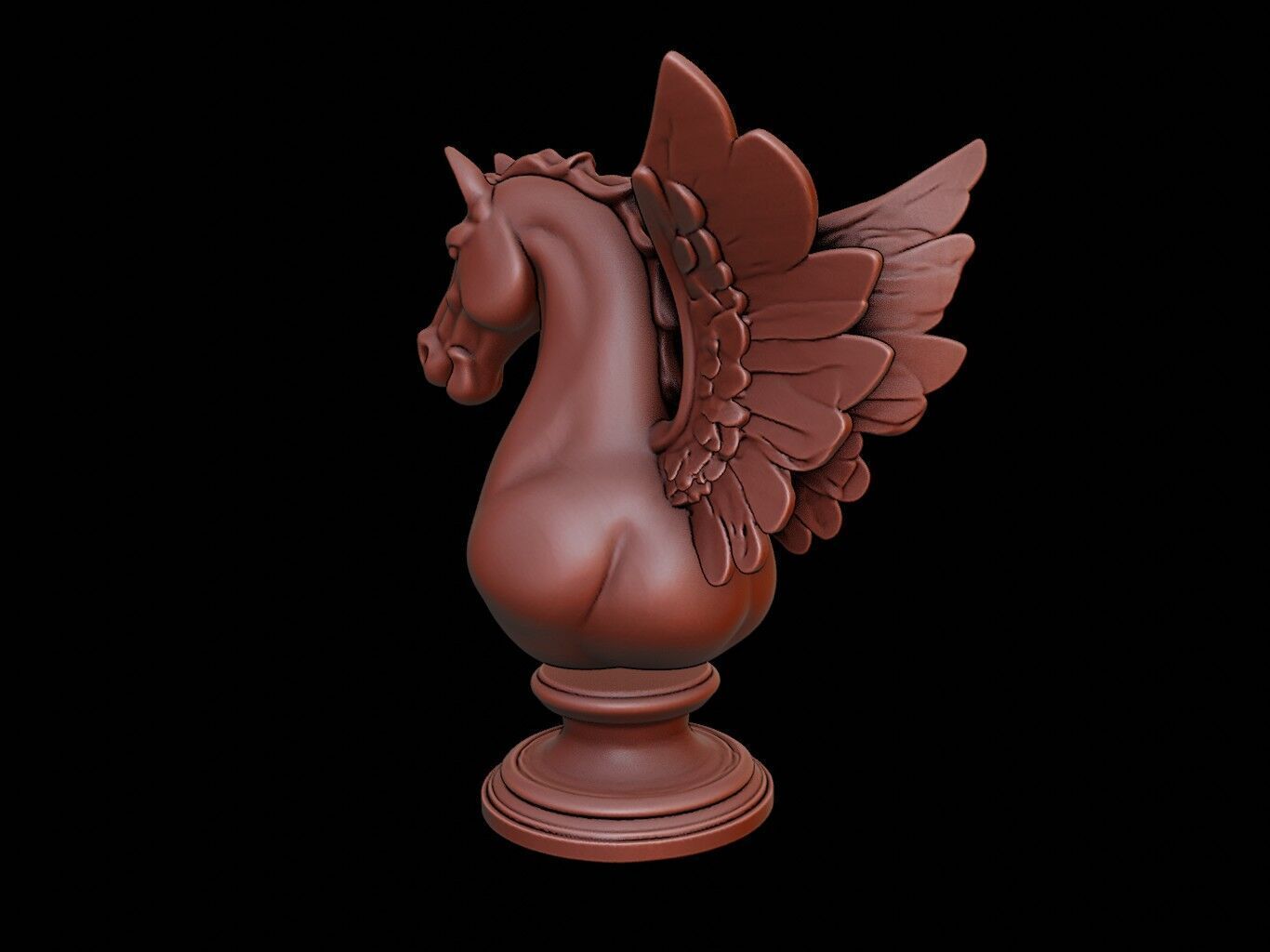 Pegasus Bust 3D print model_2