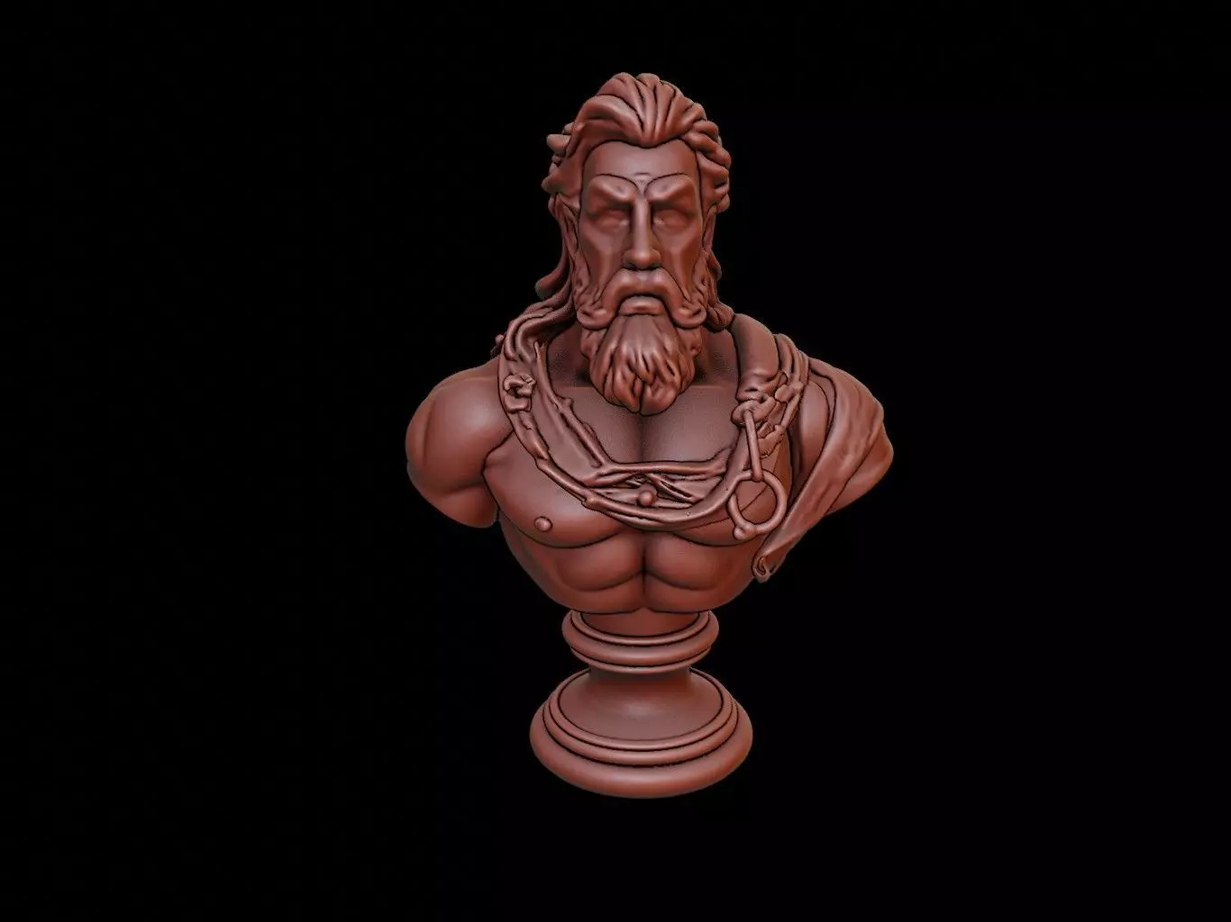 Poseidon Bust 3D print model_0