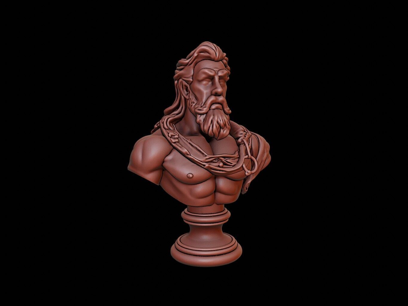 Poseidon Bust 3D print model_1