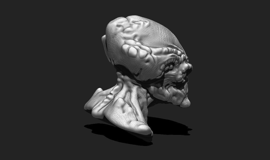 Alien Bust 4 - Sci-Fi 3D Model STL Download 3D print model_6