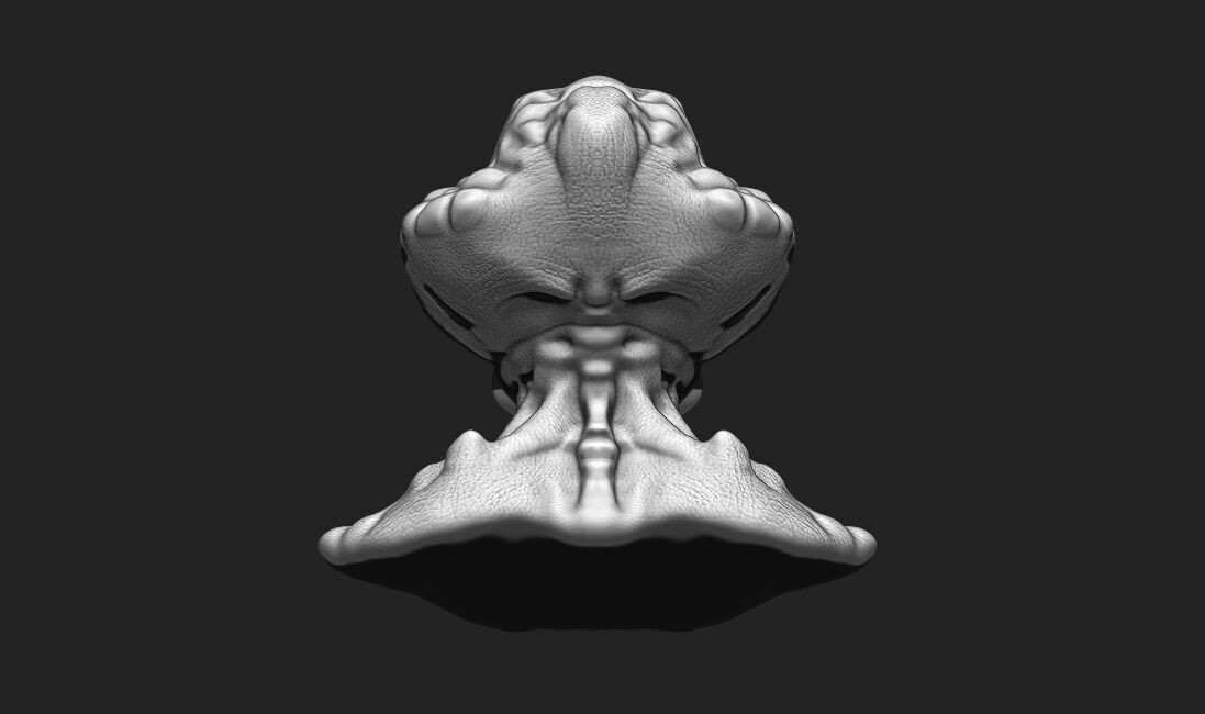 Alien Bust 4 - Sci-Fi 3D Model STL Download 3D print model_7