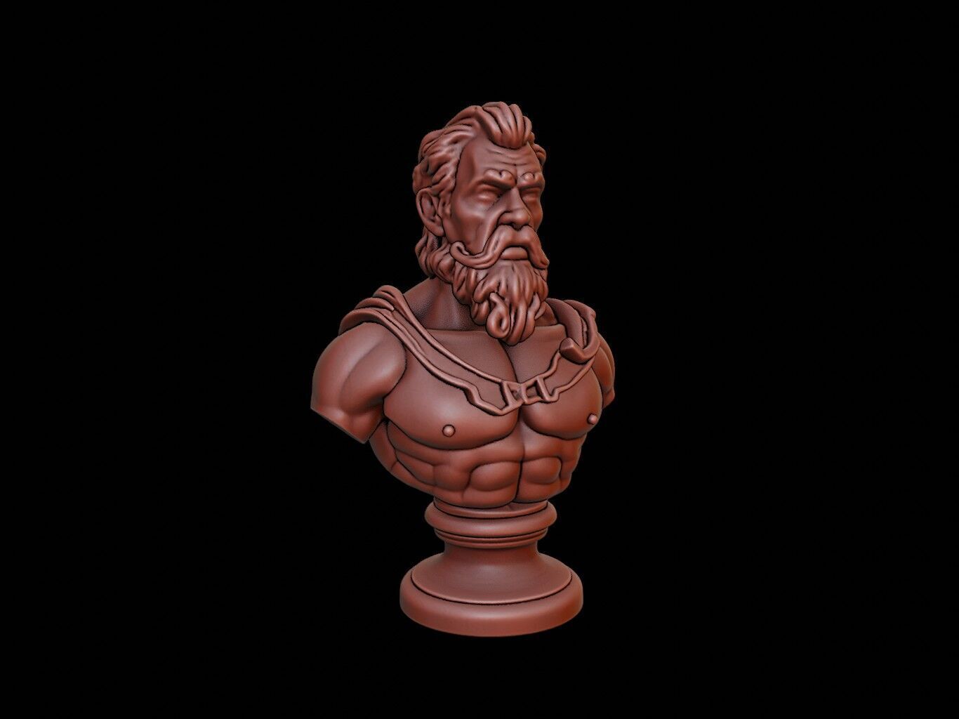 Poseidon Bust 3D print model_1