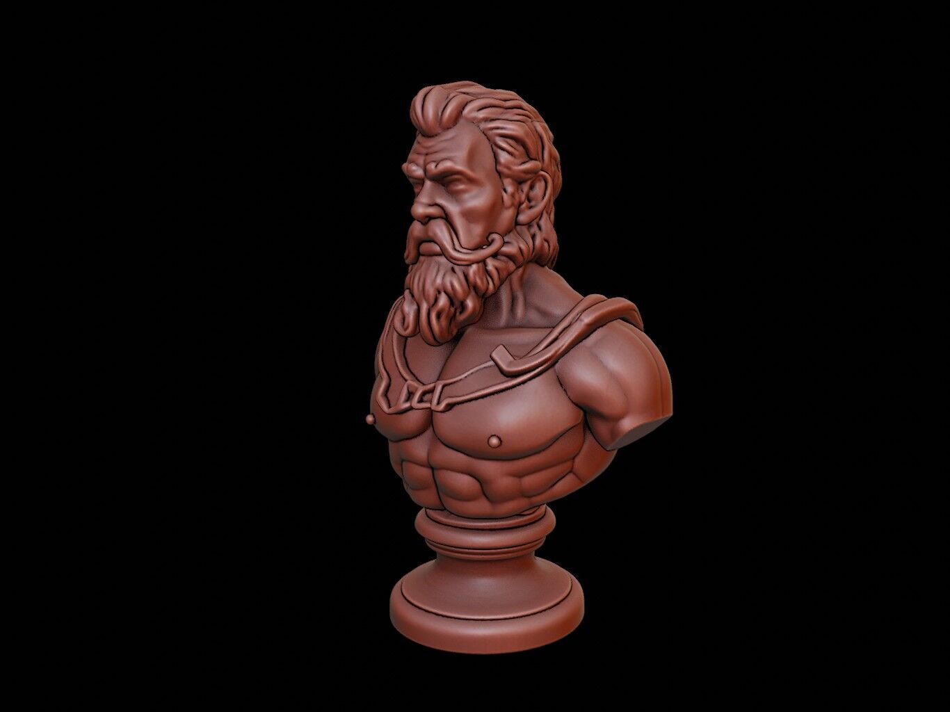 Poseidon Bust 3D print model_2