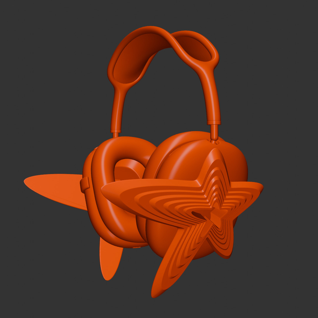 Star AirPods Max Attachment 3D print model_4