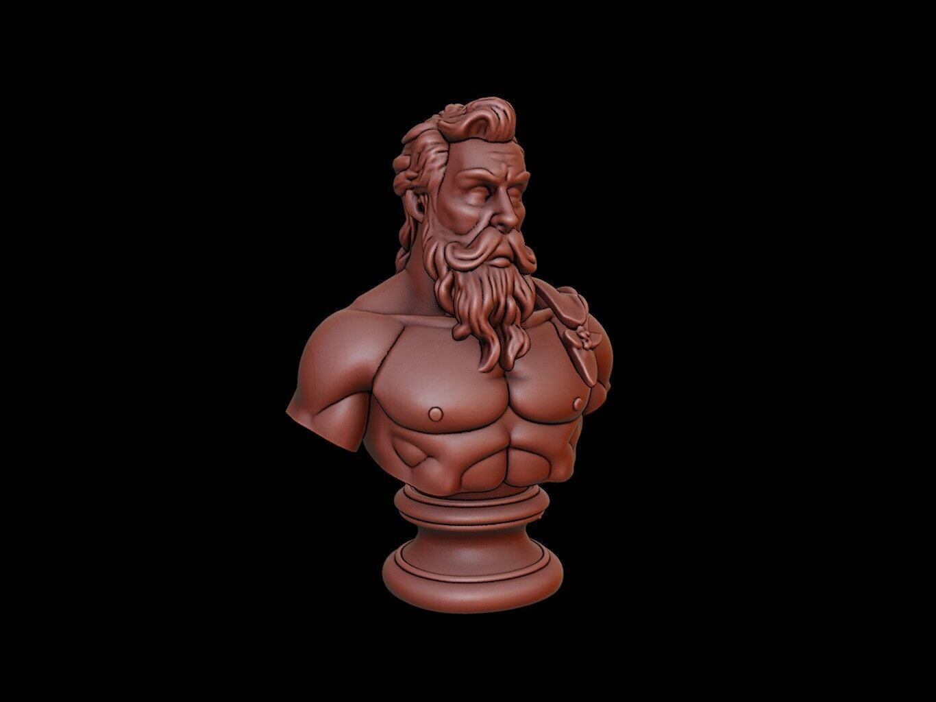 Poseidon Bust 3D print model_1
