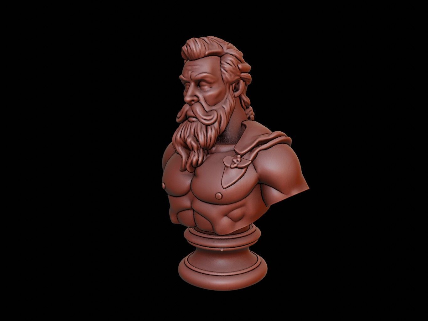 Poseidon Bust 3D print model_2