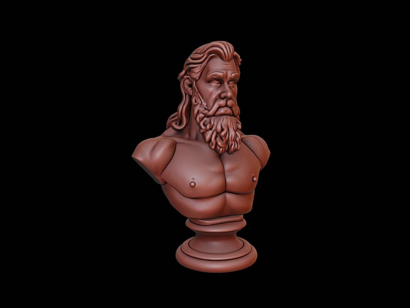 Poseidon Bust 3D print model_1