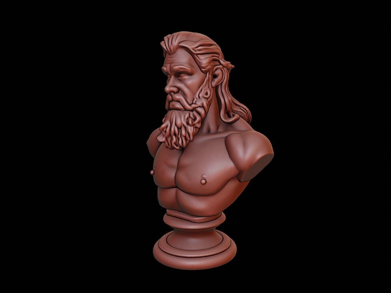 Poseidon Bust 3D print model_2
