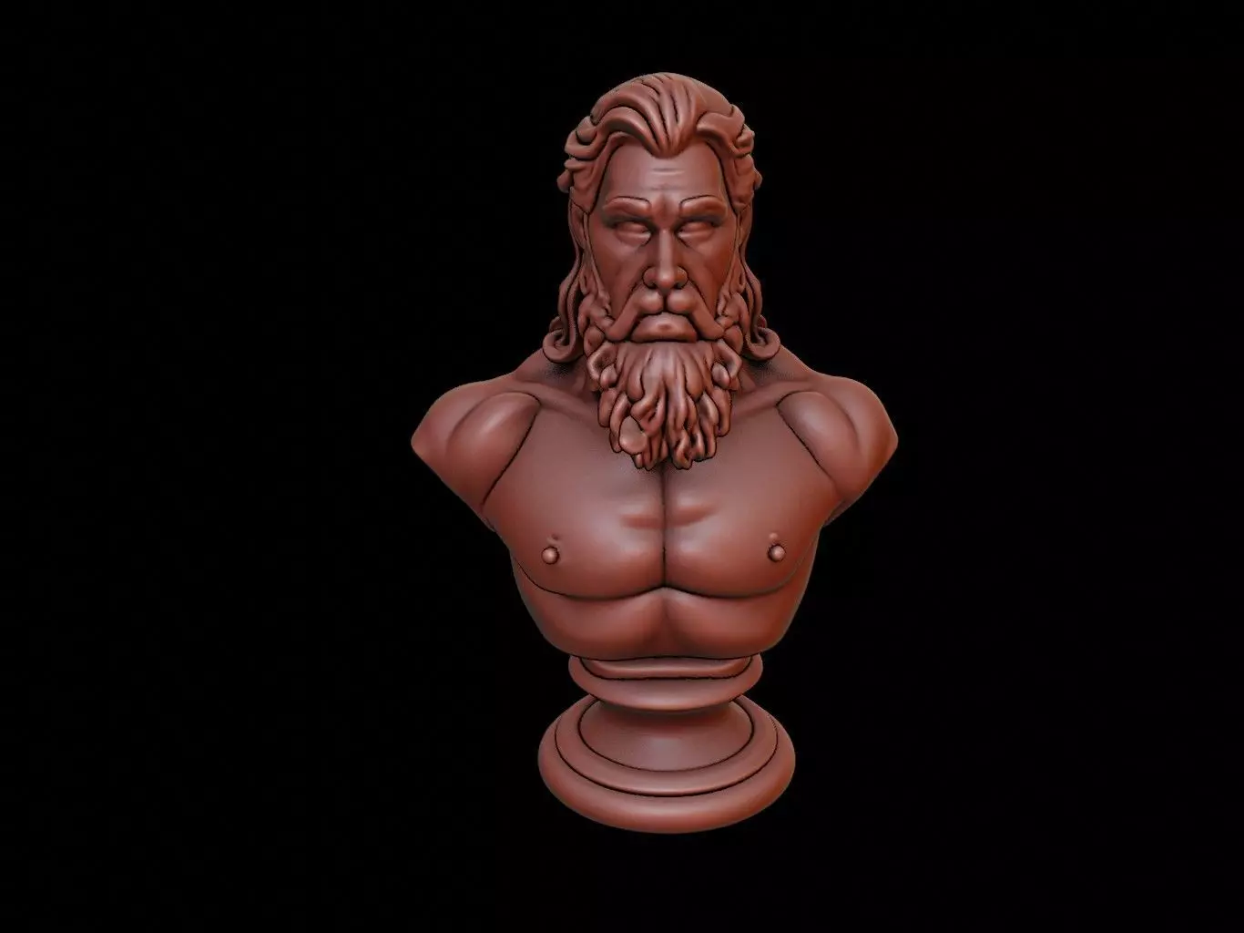 Poseidon Bust 3D print model_0