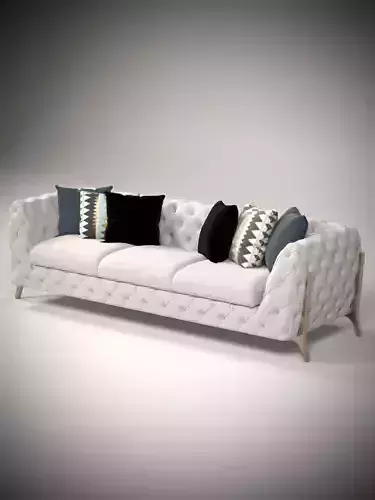 Elegant White Chesterfield Sofa