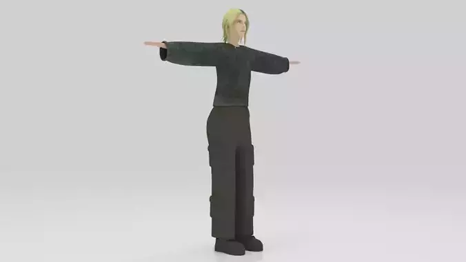 Emely Amstrong 01 linking park rigged lowpolys  Low-poly 3D model