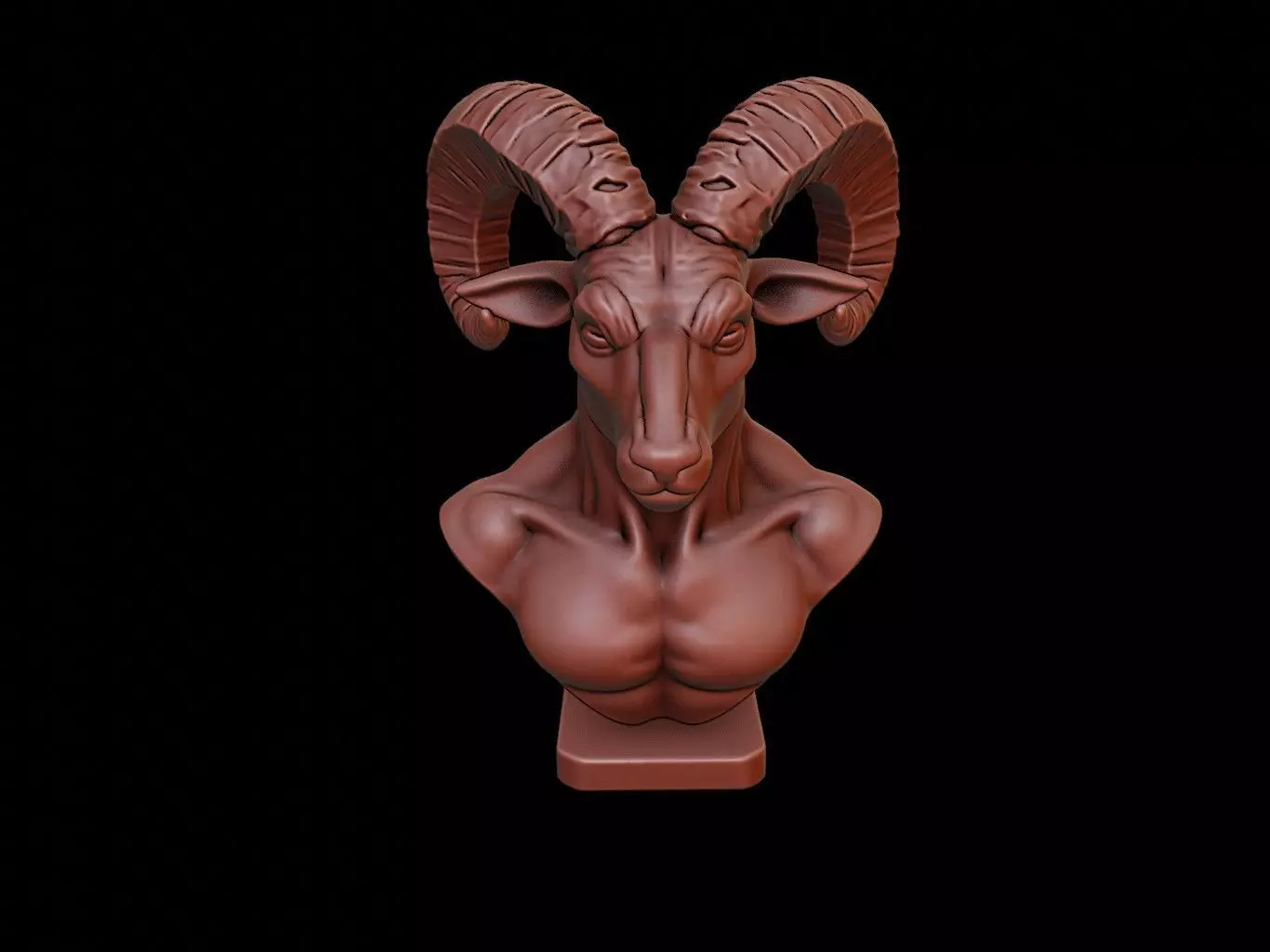 Satyr Bust 3D print model_0