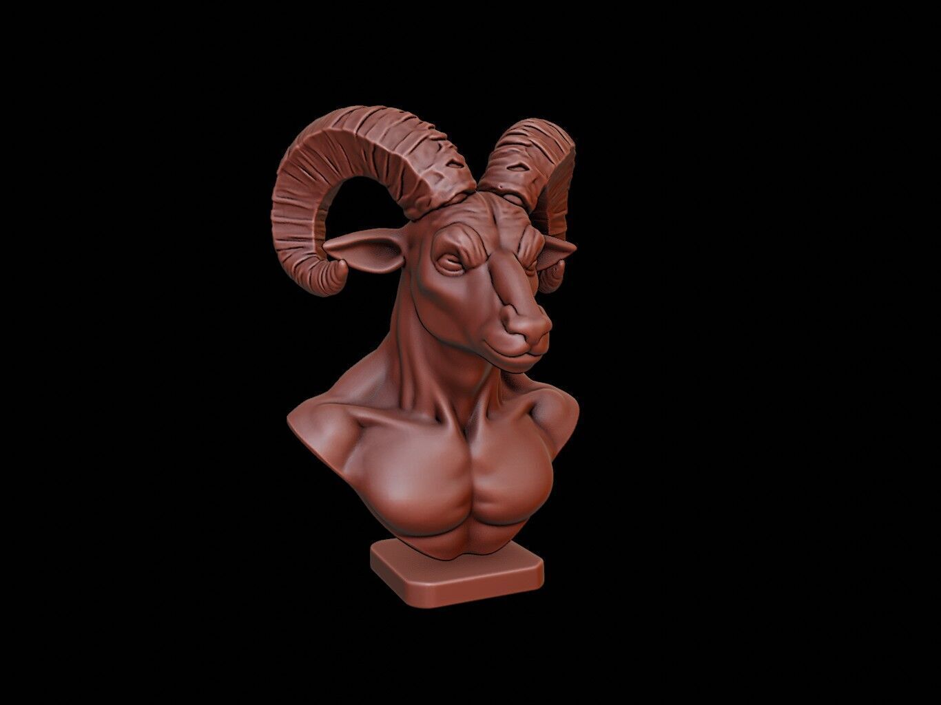 Satyr Bust 3D print model_1