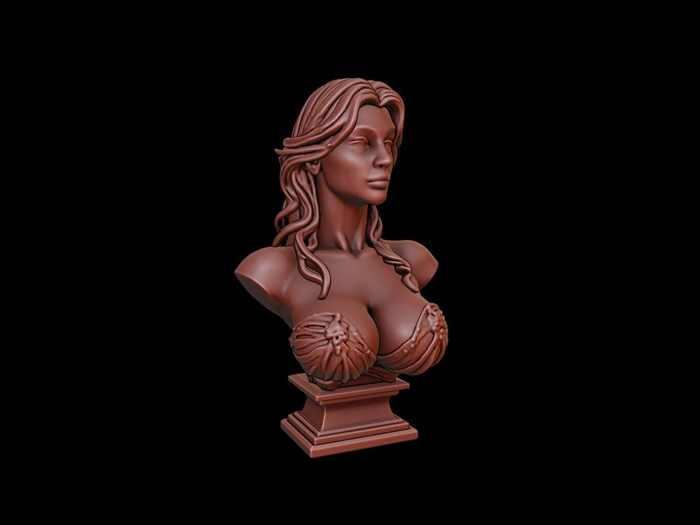 Siren Bust 3D print model_1