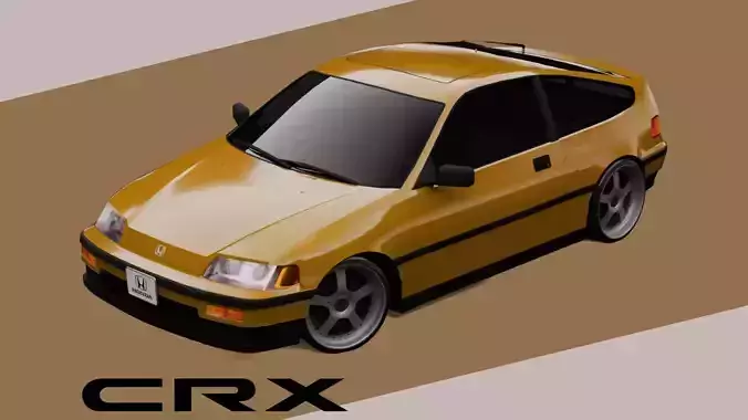 Honda CRX  Low-poly 3D model