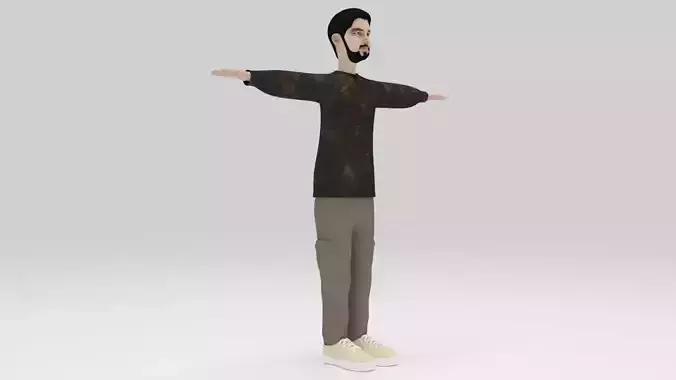 Character MIke shinoda 01 Linking park rigged lowpolys 