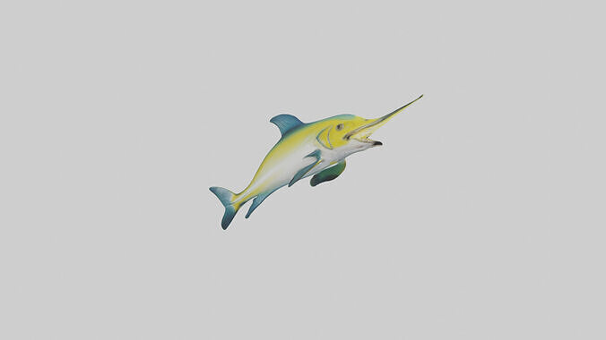 Dolphinfish leaping model Low-poly 3D model