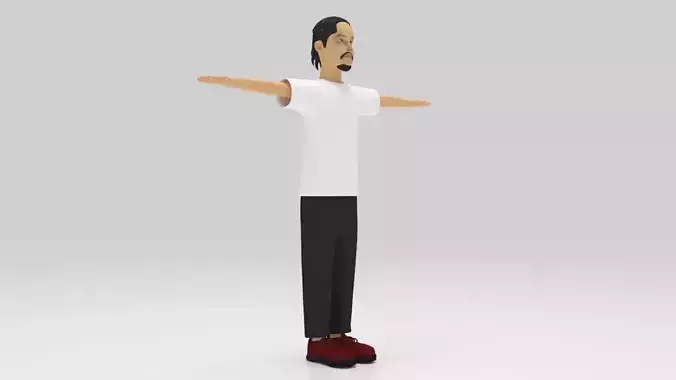 Character Mr Han linkingpark rigged lowpolys 