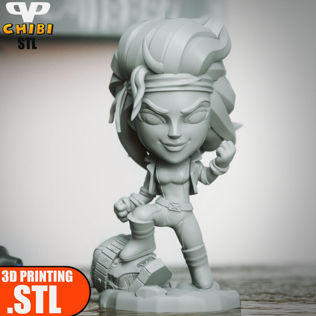 Rogue Chibi X-Men STL for 3D Printing ChibiSTL 3DXM 3D print model_3