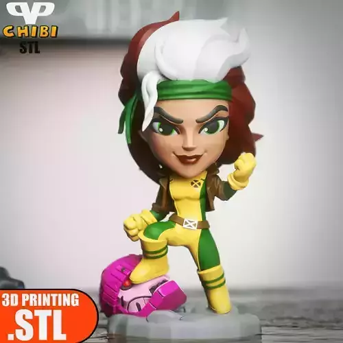 Rogue Chibi X-Men STL for 3D Printing ChibiSTL 3DXM