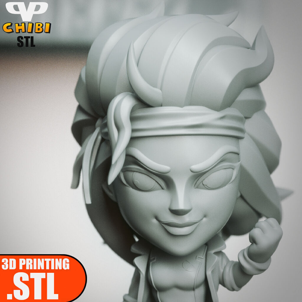 Rogue Chibi X-Men STL for 3D Printing ChibiSTL 3DXM 3D print model_4