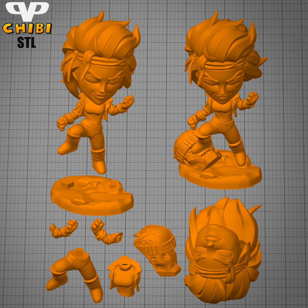 Rogue Chibi X-Men STL for 3D Printing ChibiSTL 3DXM 3D print model_2