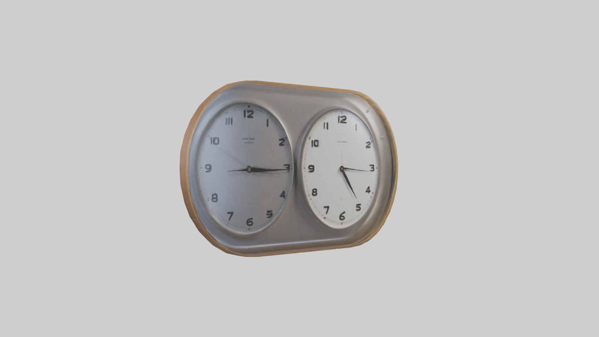 Double Face Wall Clock model Low-poly 3D model_1