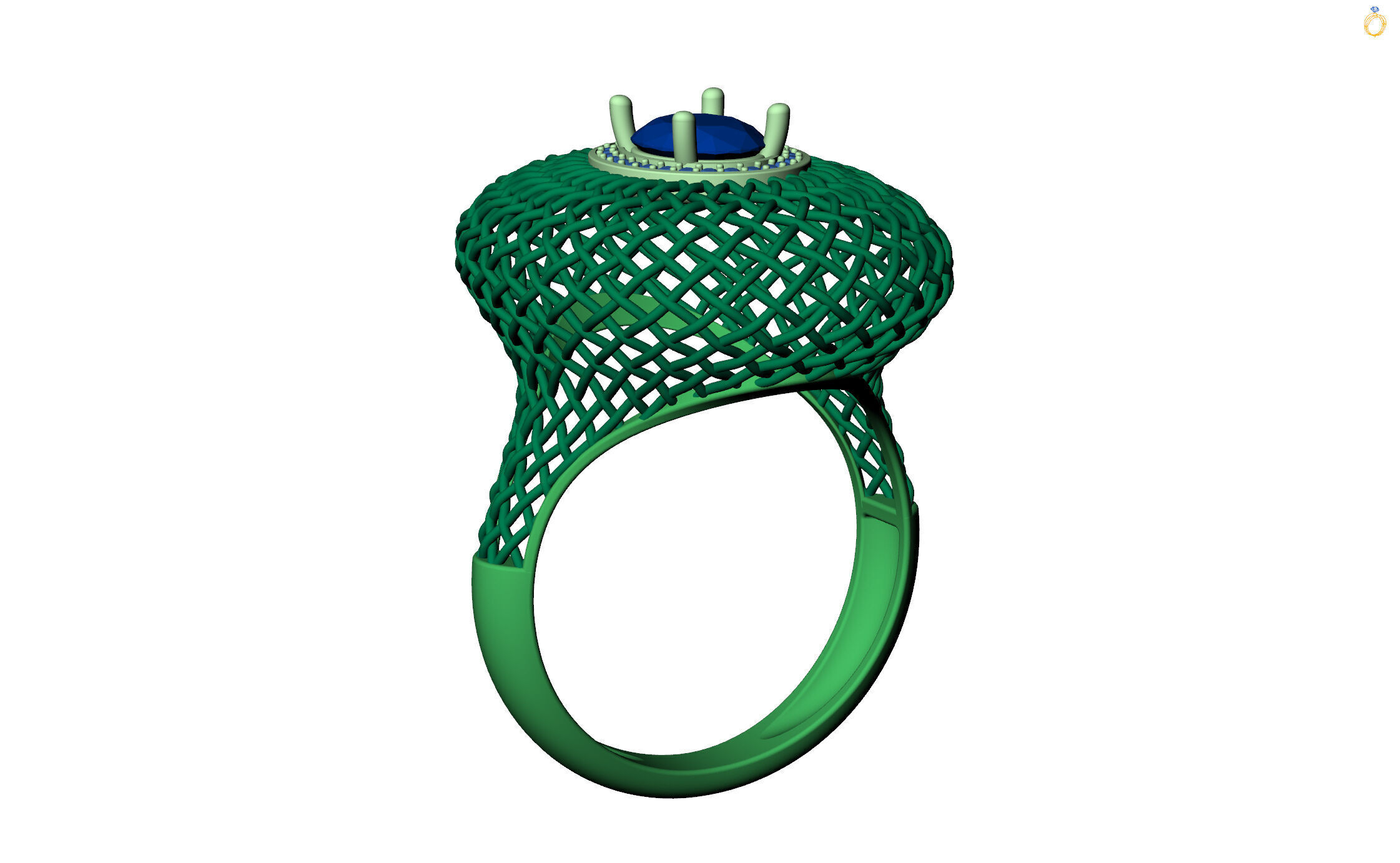 Emerald ring 3D print model_19