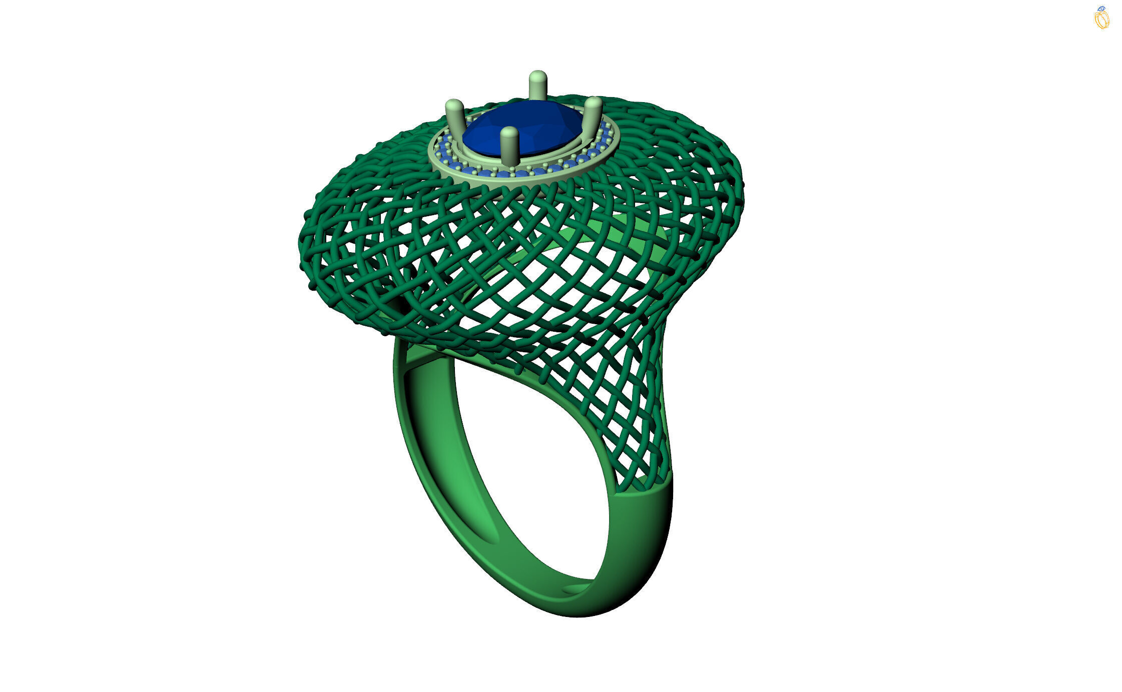 Emerald ring 3D print model_18